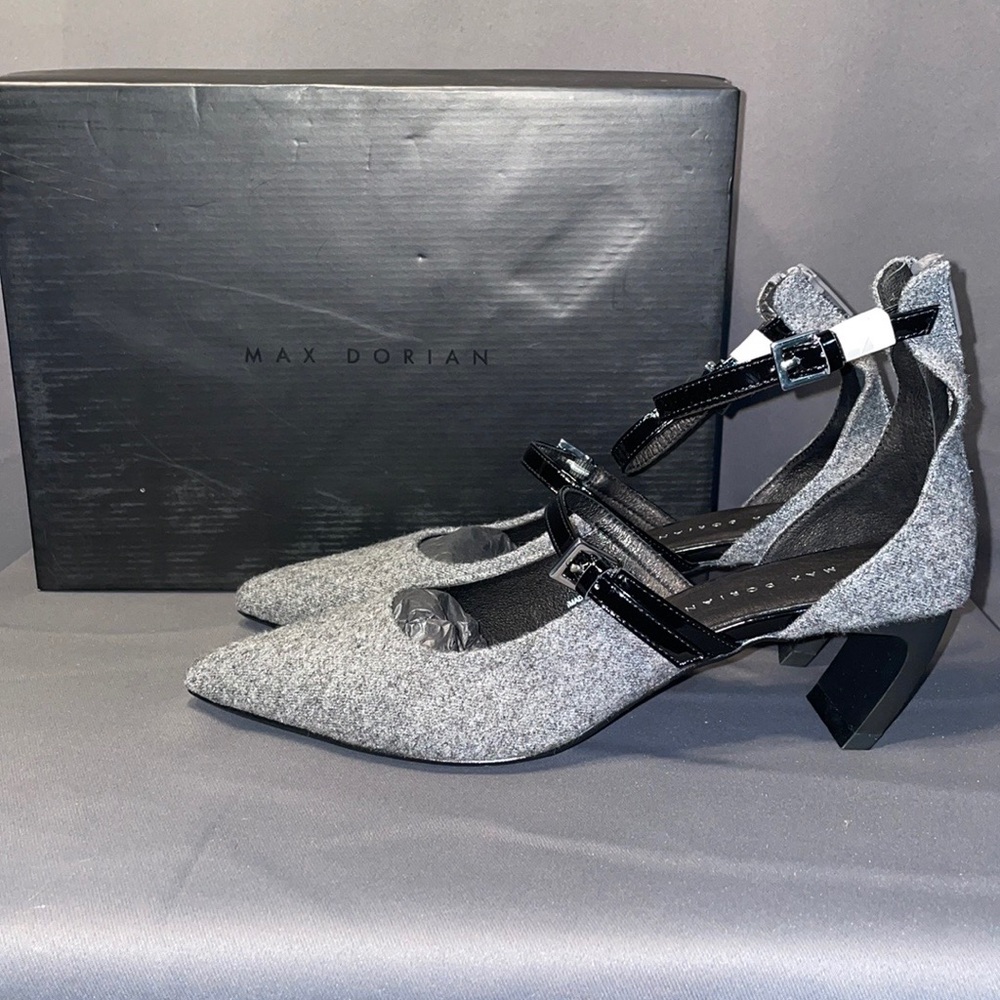 Max Dorian Velvet Leather Ankle Heels